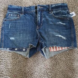 Old Navy patriotic boyfriend jean shorts